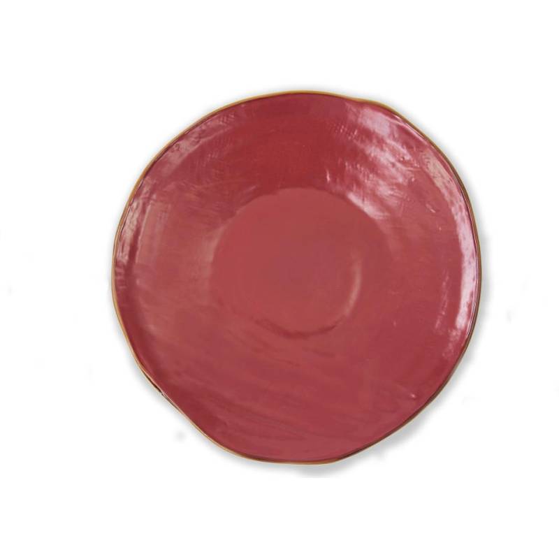 Plato de cerámica Mediterranean Novità Home en rojo cereza cm 27,5