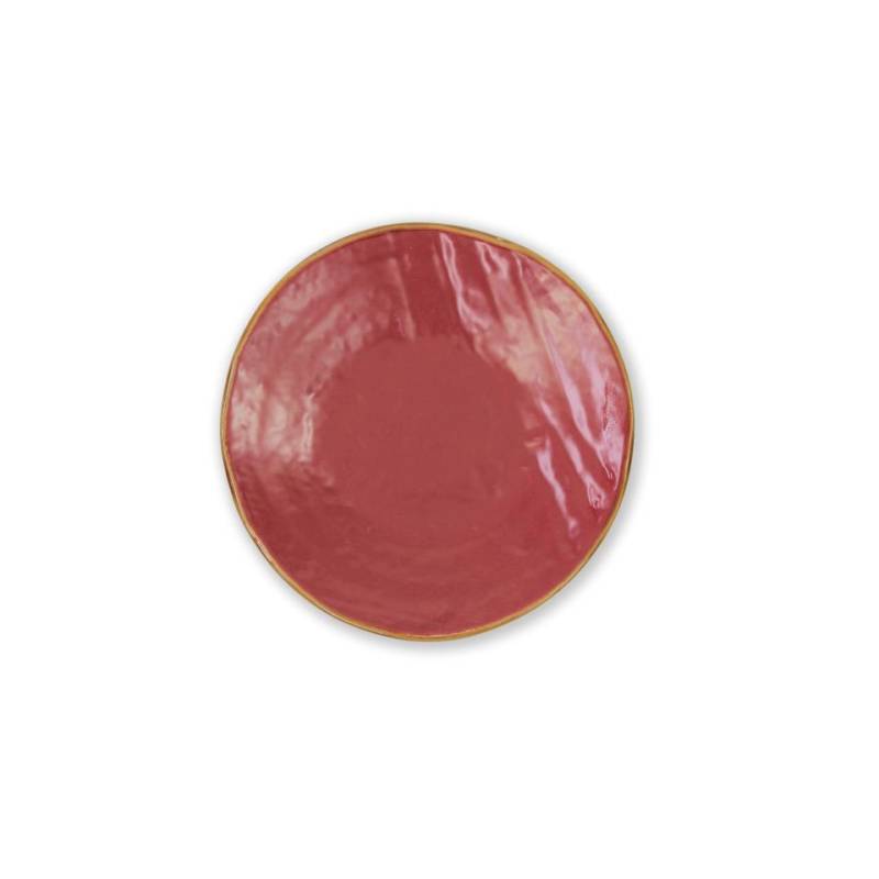 Plato de cerámica Mediterranean Novità Home en rojo cereza cm 20