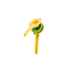Presse-citron et citron en aluminium peint en jaune cm 22