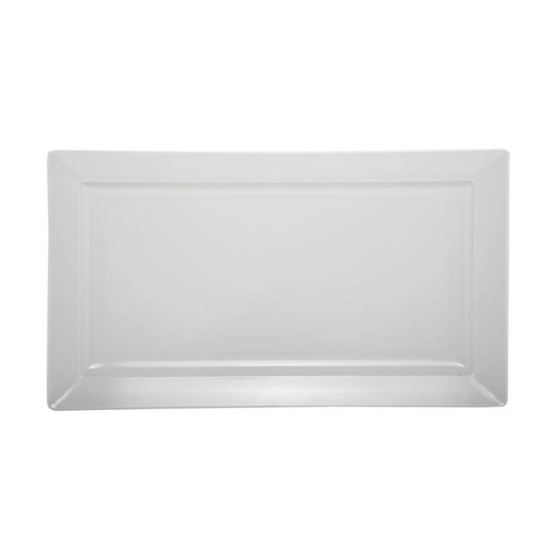 Bandeja rectangular de melamina blanca 44,5x22,3 cm