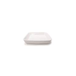 Plato cuadrado apilable Cordonata porcelana blanca cm 26x26x5,5