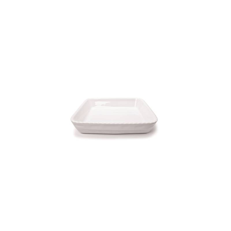 Plat carré empilable Cordonata en porcelaine blanche cm 26x26x5,5