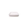 Plato cuadrado apilable Cordonata porcelana blanca cm 26x26x5,5