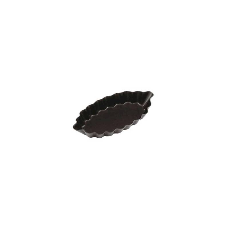 Tartaleta festoneada de acero inoxidable antiadherente negro 10 cm