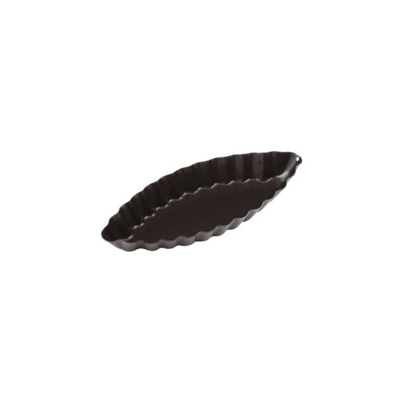 Tartelette festonnée en acier inoxydable antiadhésif noir 12 cm