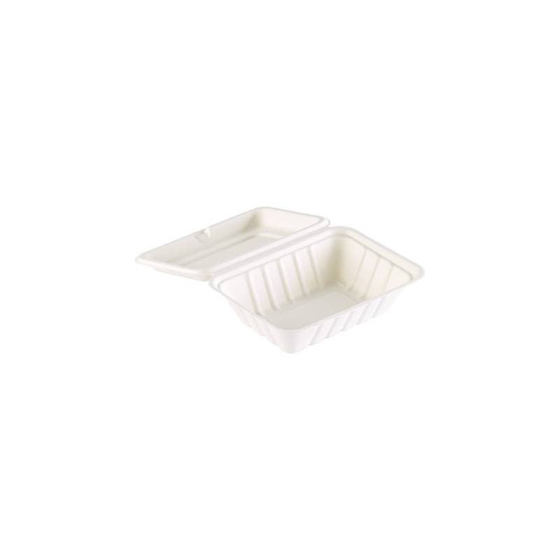 Boîte à emporter Duni avec couvercle en pulpe blanche cm 18,5x14,3