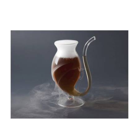 Taza 100% Chef con pajita en pyrex cm 18