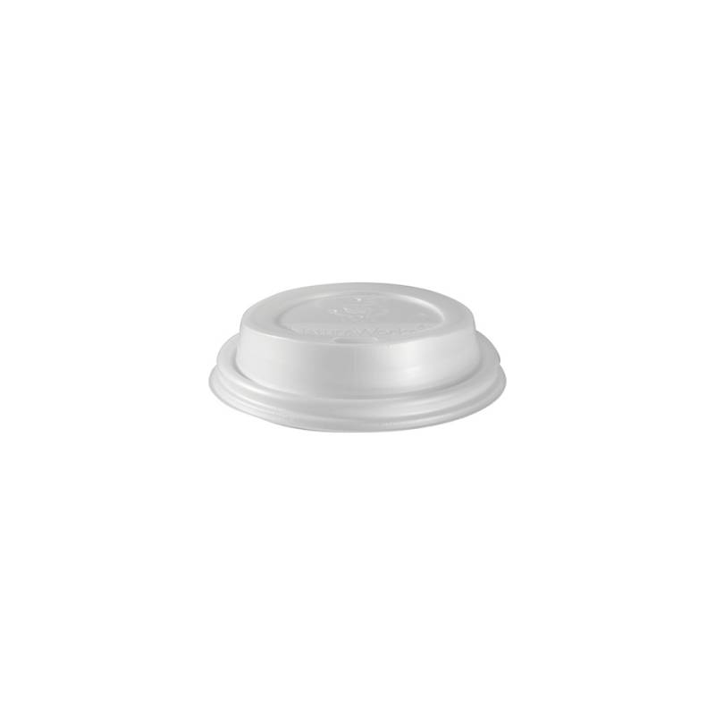 Couvercle jetable avec fente pour gobelet Duni CPLA 8 cm blanc