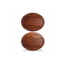 Bandeja Churchill rústica de madera de acacia marrón 29,3x22,3 cm