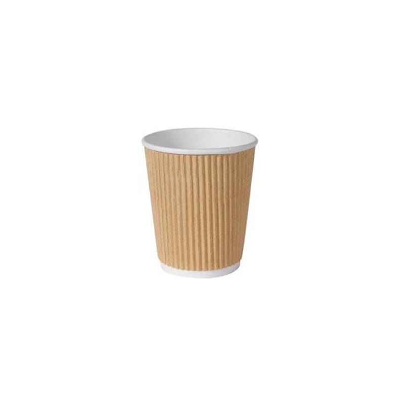 Tapón desechable triple pared Duni marrón claro 24 cl