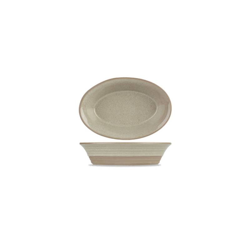 Plat ovale en grès igné de Churchill 18x12,2 cm