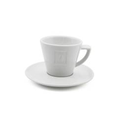 Tasse à bouchon de port avec assiette en porcelaine blanche cl 19.7