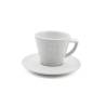 Tasse à bouchon de port avec assiette en porcelaine blanche cl 19.7