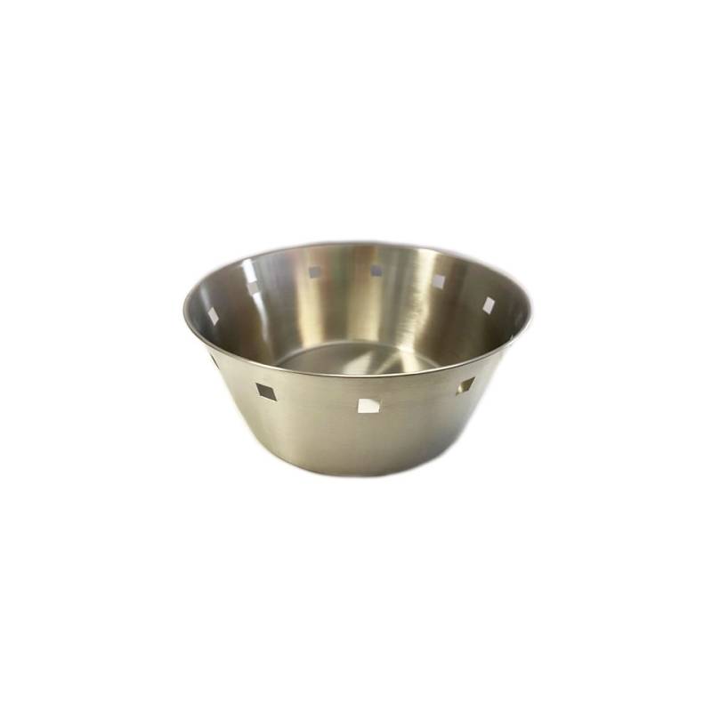 Porte-pain rond perforé en acier inoxydable 20 cm