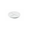 Assiette ronde en porcelaine blanche 3 compartiments cm 26