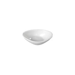Taza ovalada de melamina blanca 10 cm