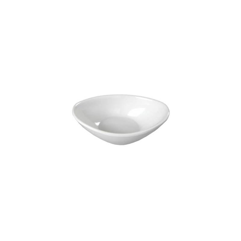 Taza ovalada de melamina blanca 10 cm