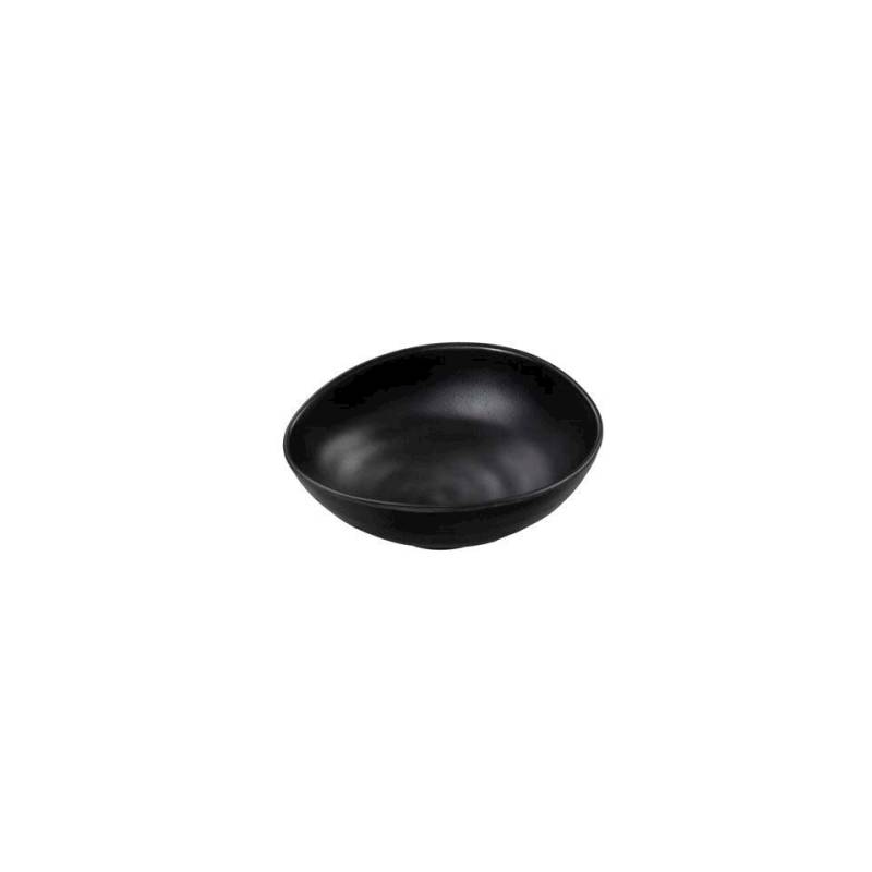 Taza ovalada de melamina ondulada negra inmiron cm 17x13,8