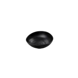 Cuenco oval Inmiron de melamina ondulada negra cm 20,5x17
