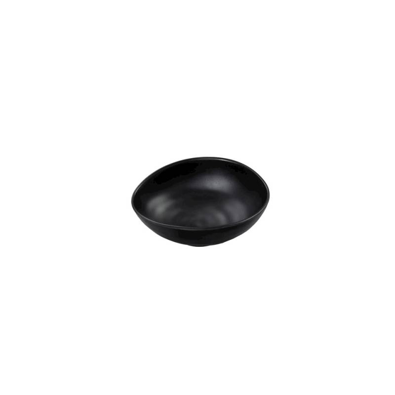 Bol ovale Inmiron en mélamine ondulée noire cm 20,5x17