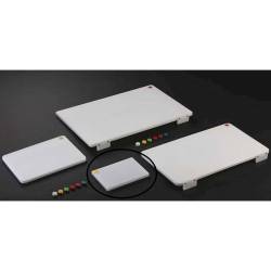 Tabla de cortar HACCP de plástico blanco gofrado cm 22x15x1,5