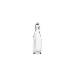 Botella de vidrio cuadrada Swing con tapón cl 50