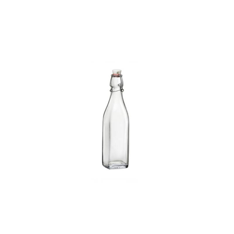 Bouteille carrée en verre avec bouchon cl 50