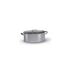 Cacerola ovalada de aluminio Ballarini con tapa 32 cm