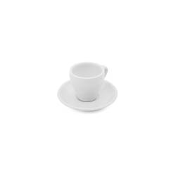 Taza de café Minho con plato de porcelana blanca cl 8.7