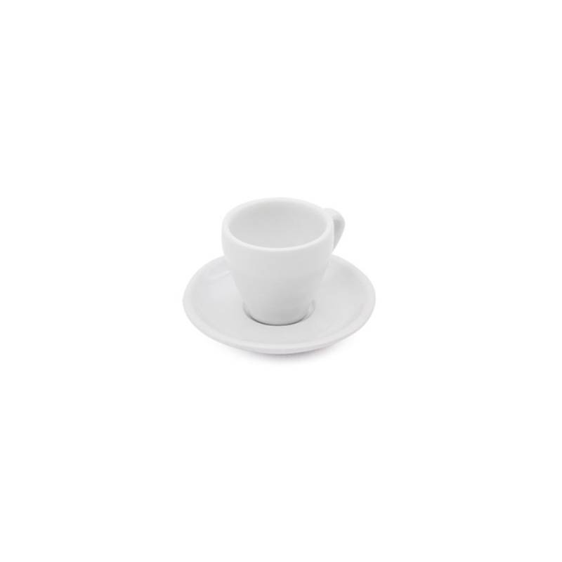 Taza de café Minho con plato de porcelana blanca cl 8.7