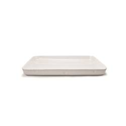 Low Cordonata plat rectangulaire en porcelaine blanche 40x30x4 cm