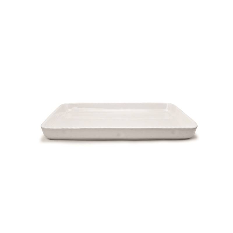 Low Cordonata plat rectangulaire en porcelaine blanche 40x30x4 cm