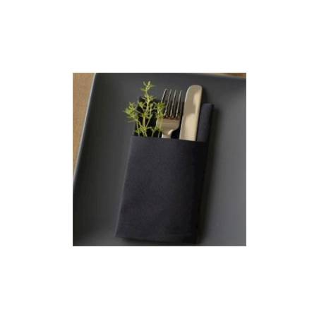 Servilleta de papel para cubiertos Slim Duni negra Dunisoft 40x33 cm