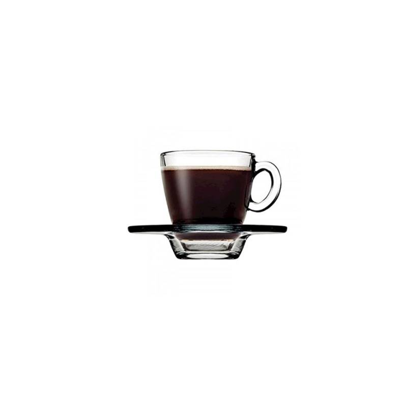 Taza de café Aqua con placa de vidrio transparente cl 7,5