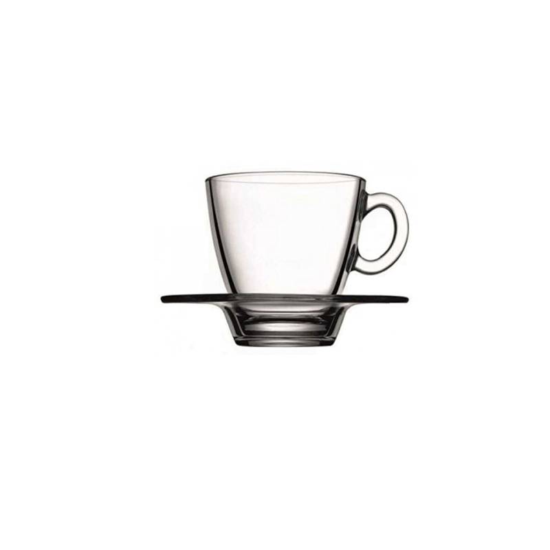 Tasse à cappuccino Aqua avec plat en verre clair cl 24