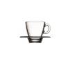 Taza de capuchino Aqua con plato de cristal transparente cl 24