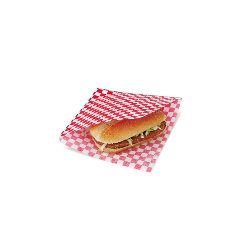 Sacs kebab pour hamburger en papier blanc rouge 16x16,5 cm