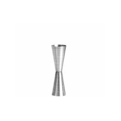 Cucharilla Slim Jigger a rayas de acero inoxidable pulido fabricada en Italia