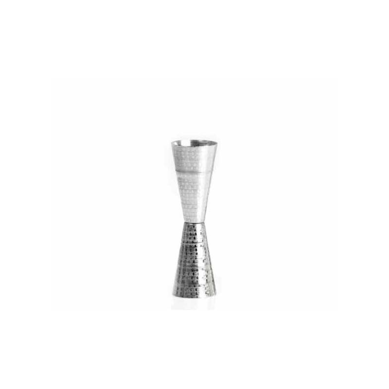 Medidor Jigger Slim de acero inoxidable martillado fabricado en Italia