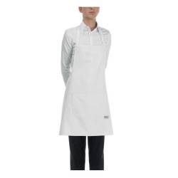 Tablier avec bavette et poche 100% coton blanc cm 70x70