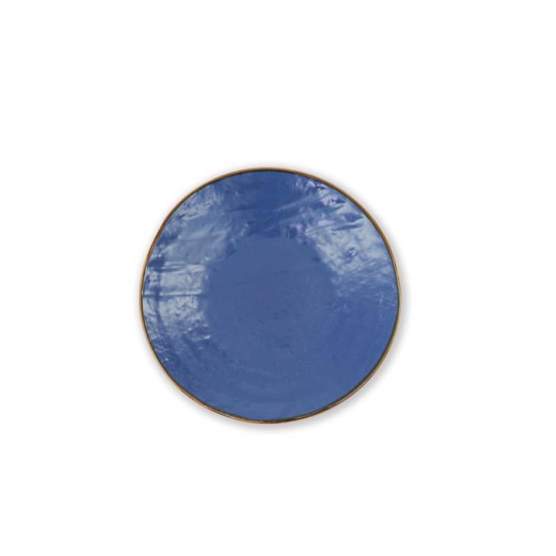 Novelty Home Plato de cerámica Mediterráneo azul cm 20