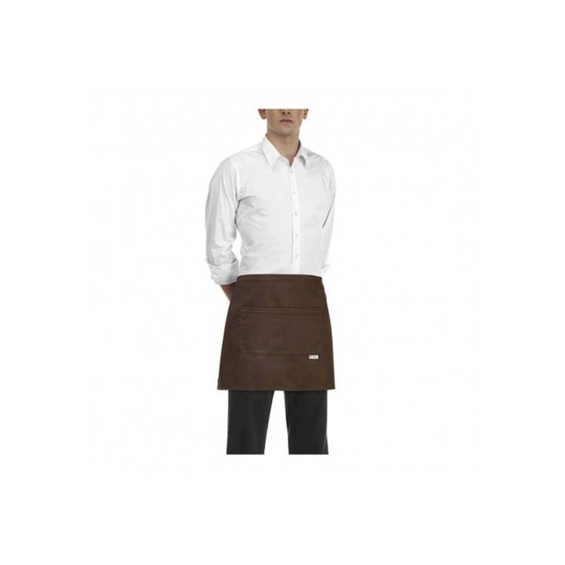 Egochef Delantal de mostrador marrón 40x70cm con bolsillo
