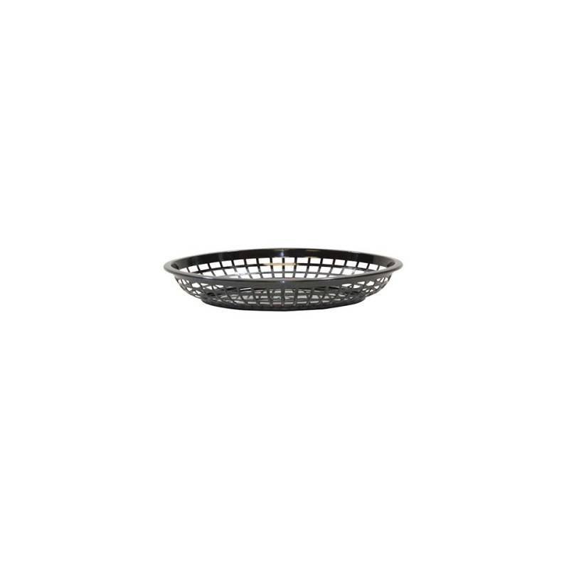 Panera ovalada de polipropileno negro 24,1x15,1 cm