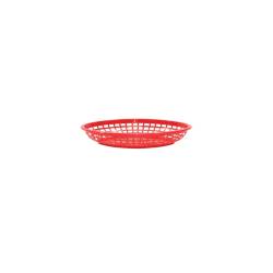 Porte-pain ovale en polypropylène rouge 24.1x15.1 cm