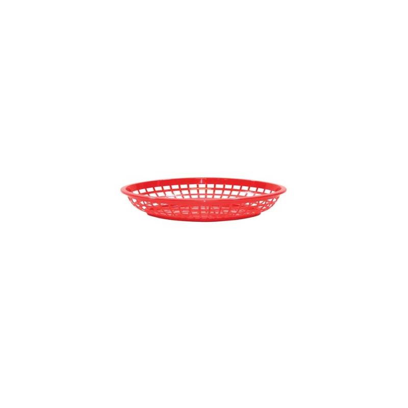 Panera ovalada de polipropileno rojo 24,1x15,1 cm
