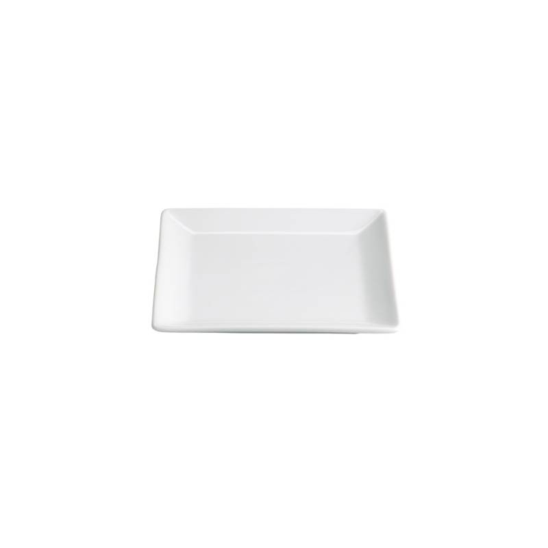 Soucoupe Quadro Ming en porcelaine blanche 12 cm