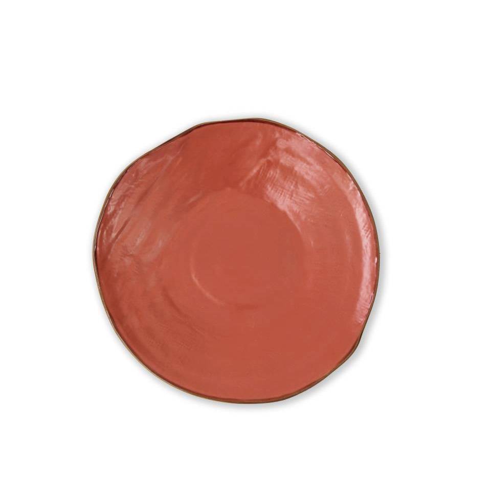 Orange ceramic Mediterraneo Novità Home flat plate 27.5 cm