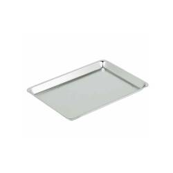 Bandeja rectangular clásica de acero inoxidable pulido 41x28 cm
