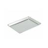 Bandeja rectangular clásica de acero inoxidable pulido 41x28 cm