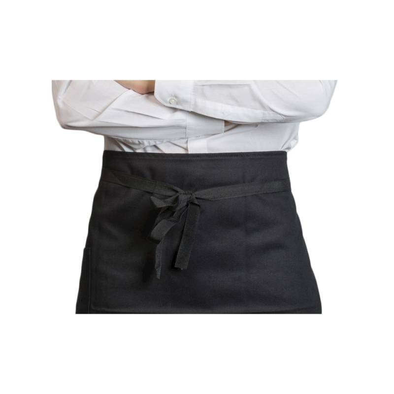 Tablier de bar avec poche à chevrons noir cm 75x45